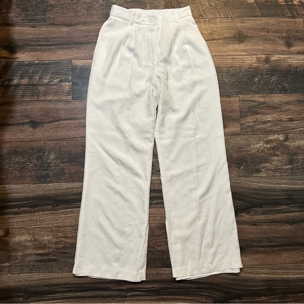 Aqua cotton and linen lined pants size XS - Picture 2 of 13